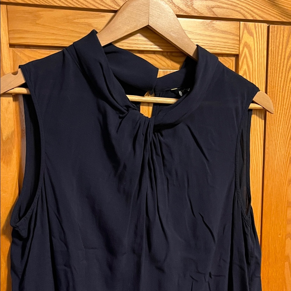 Brooks Brothers Navy Twist-Detail Sleeveless Camisole